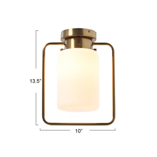 Hello Honey® Robert Stevenson Lighting Ezra Metal & Frosted Glass Convertible Ceiling Light